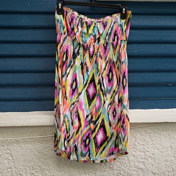 EMPYRE "Ikat" Multicolor Tribal Strapless dress - Picture 3 of 5